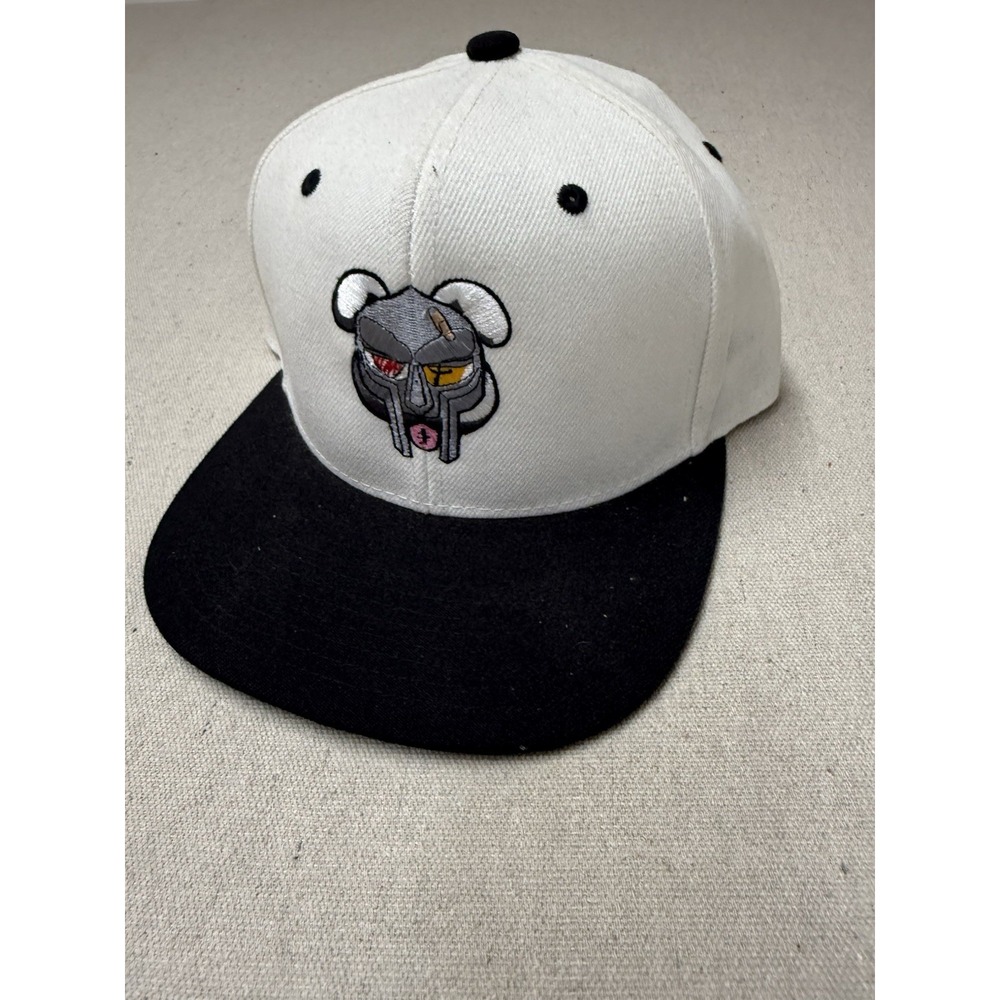 City Hunter Snapback Hat MF DOOM Mask White Black One Size Fair